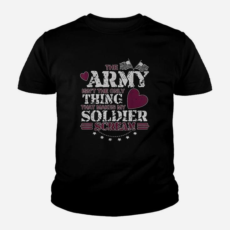 Funny Army Wife Girlfriend Make My Soldier Scream Kid T-Shirt