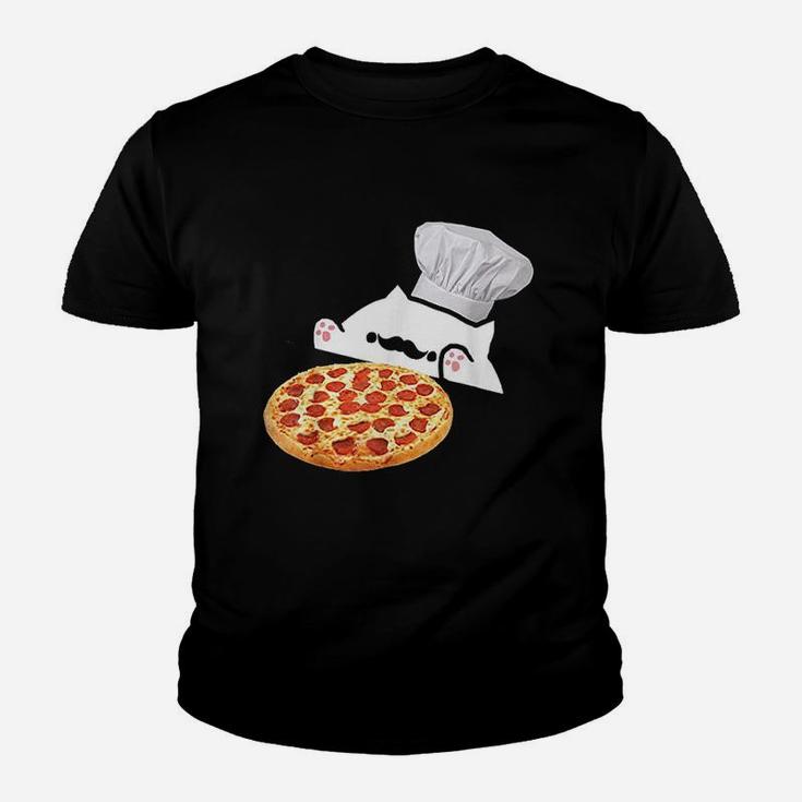 Funny Bongo Cat Pizza Chef Dank Memes Kid T-Shirt