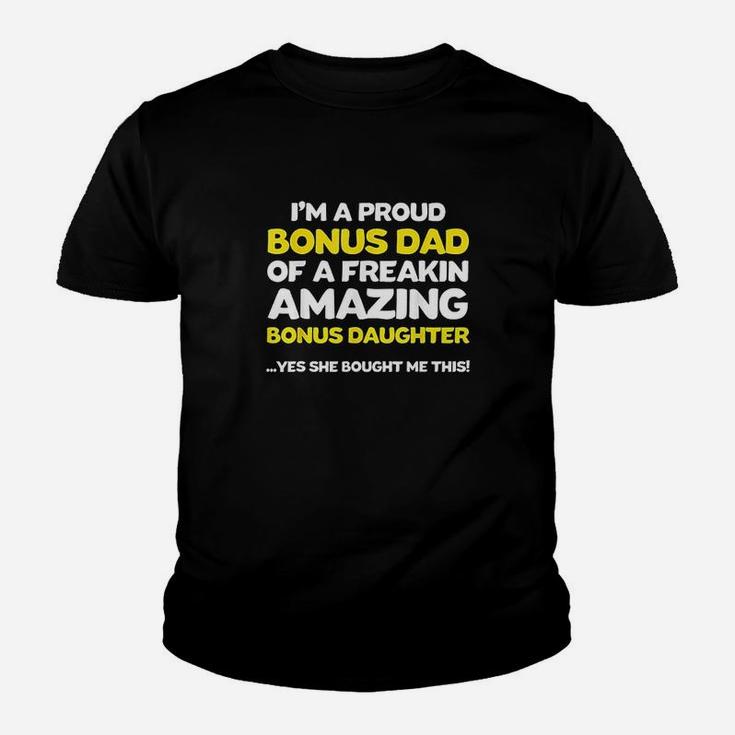 Funny Bonus Dad Fathers Day Gift Stepdaughter Stepdad Kid T-Shirt