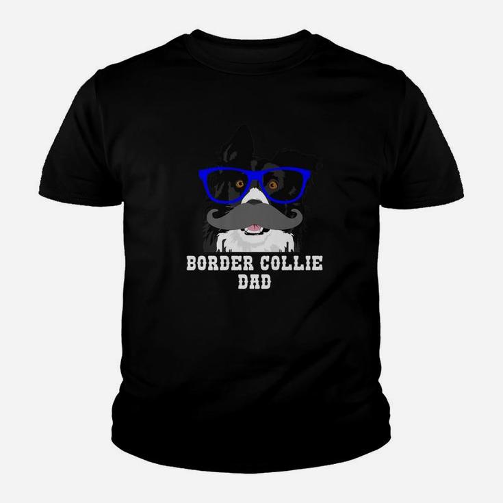 Funny Border Collie Hipster Dad Dog Lover Kid T-Shirt