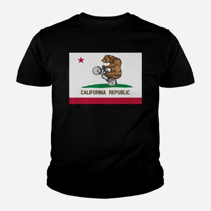 Funny California Flag Style Bear Wheelie T-shirt Kid T-Shirt