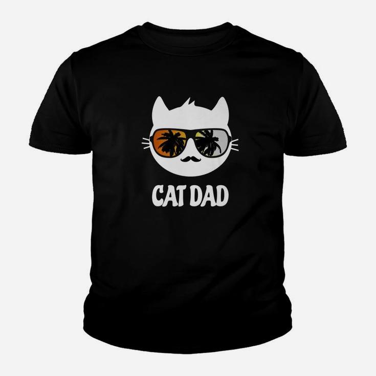 Funny Cat Dad Hipster Father Kitty Lover Humor Kid T-Shirt