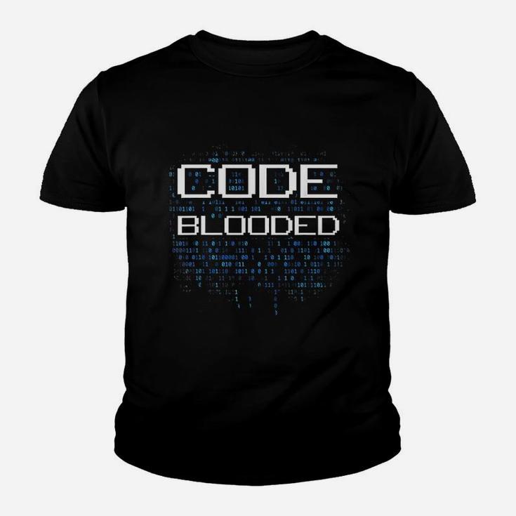 Funny Computer Geek Programmer Code Blooded Kid T-Shirt