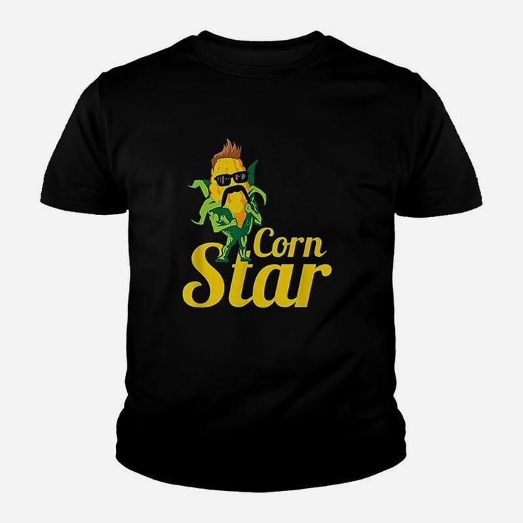 Funny Corn Star Sunglasses Mustache Maize Kid T-Shirt