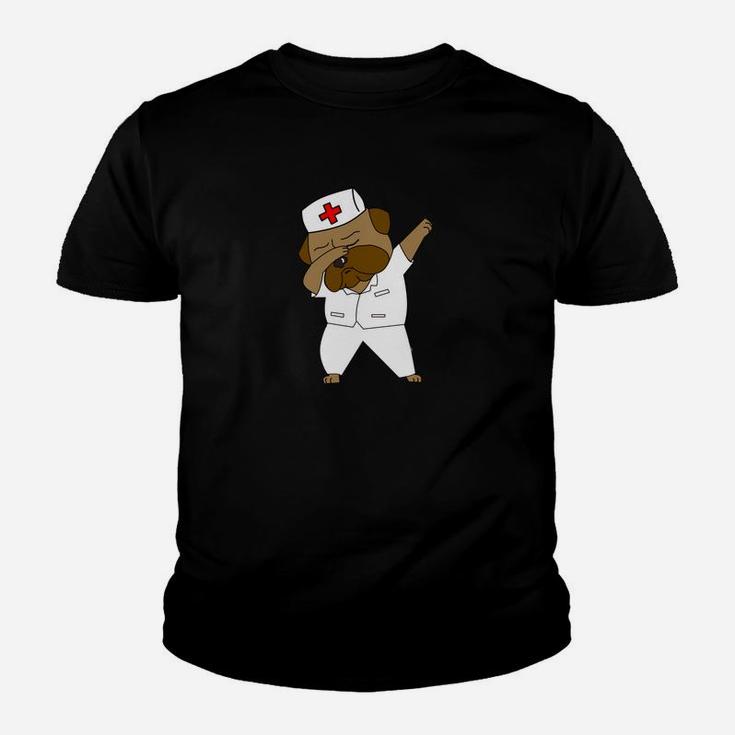 Funny Dabbing English Bulldog Nurse Cute Dab Kid T-Shirt
