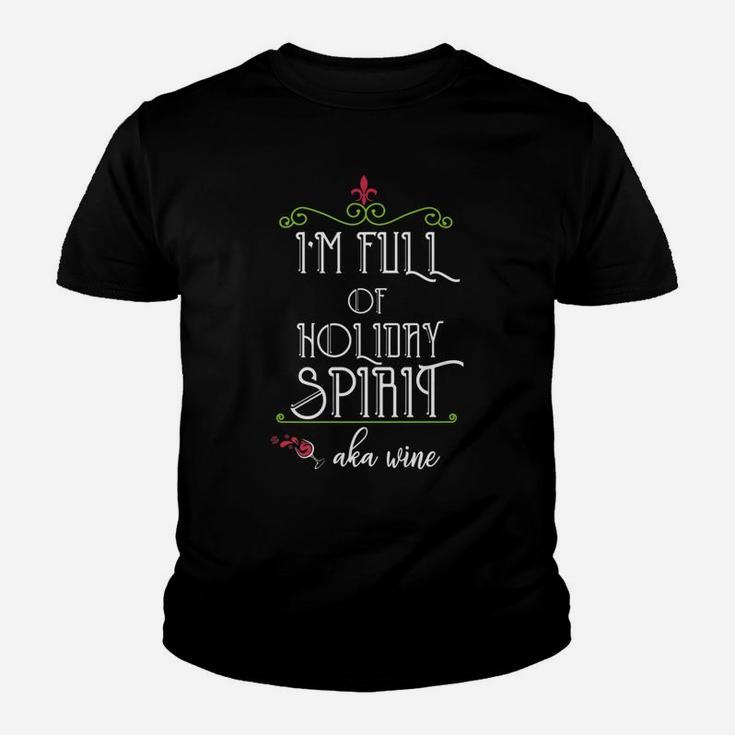 Funny Drinking Christmas Holiday Wine Spirit Kid T-Shirt