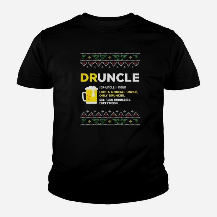 Funny Druncle Ugly Christmas Men Uncle Dad Grandpa Kid T-Shirt