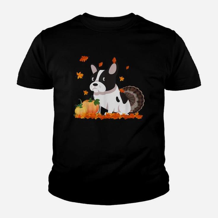 Funny French Bulldog Turkey Costume Thanksgiving Kid T-Shirt