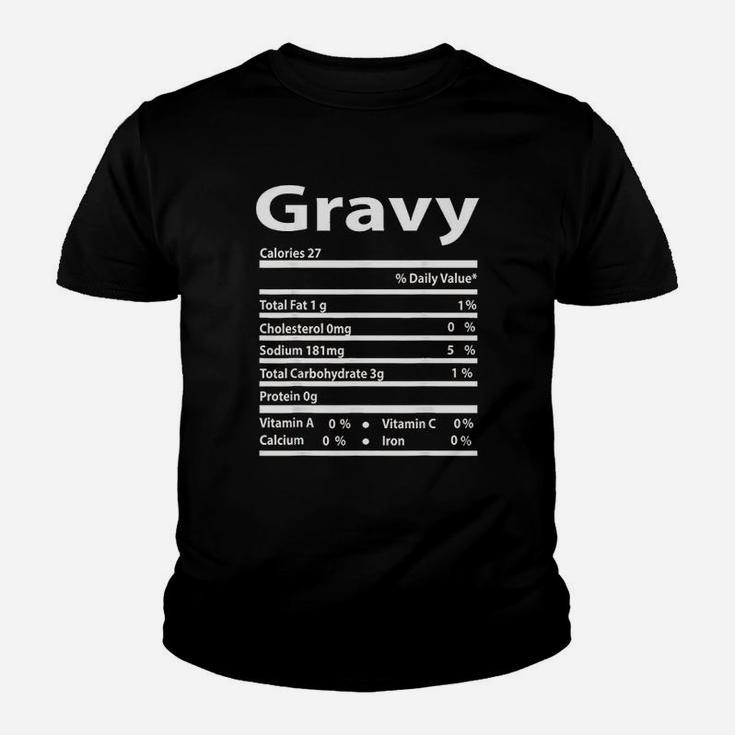 Funny Gravy Nutrition Fact Gift For Thanksgiving Christmas Kid T-Shirt