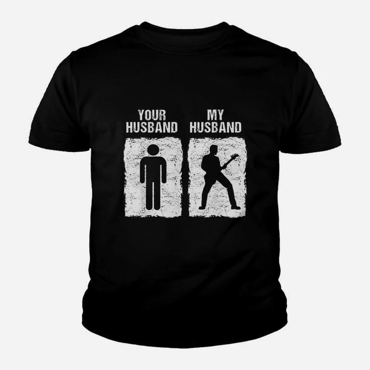 Funny Guitar My Husband Your Husband Wife Guitarist Kid T-Shirt