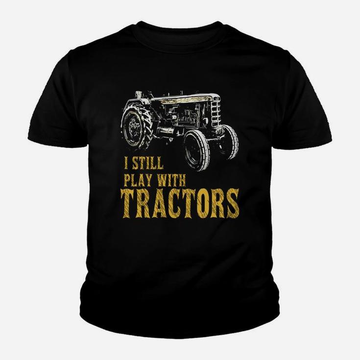 Funny I Play With Tractors Shirts For Farm Boys Or Men Kid T-Shirt
