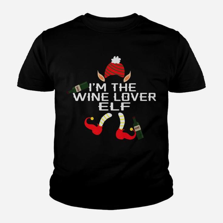 Funny Im The Wine Lover Elf Christmas Family Gift Kid T-Shirt