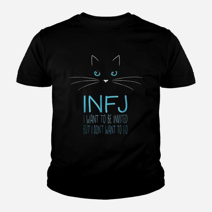 Funny Infj Cat Lover Introvert Me Time Cat Lady Kid T-Shirt