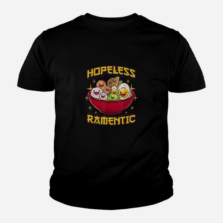 Funny Japanese Ramen Noodles Hopeless Ramen-tic Ramentic Kid T-Shirt