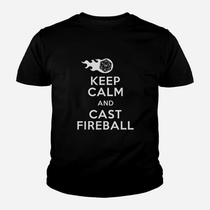 Funny Keep Calm Fireball Dungeon Dragons Gaming Kid T-Shirt