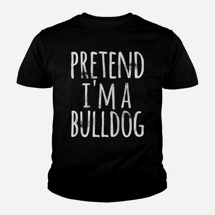Funny Lazy Halloween Pretend Im A Bulldog Costume Kid T-Shirt