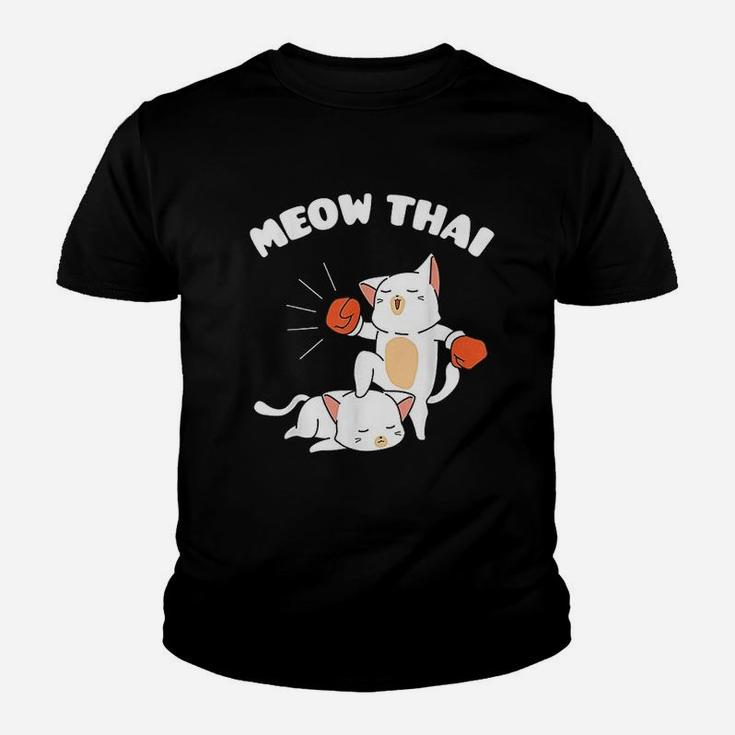 Funny Muay Thai Cats Thai Boxing Fighter Gift Kid T-Shirt