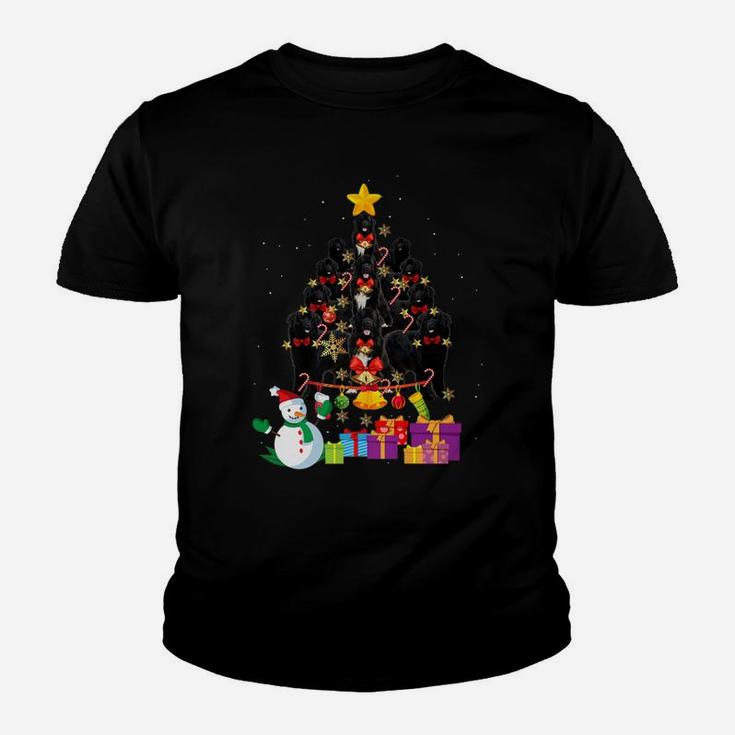 Funny Newfoundland Christmas Dog Tree Xmas Gift Kid T-Shirt