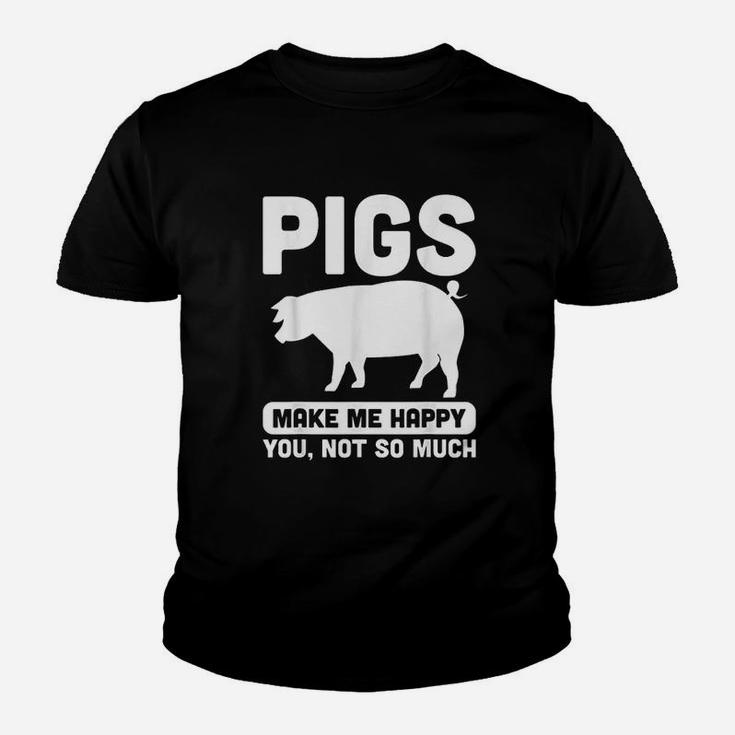 Funny Pigs Make Me Happy Design For Pig Farmers Kid T-Shirt