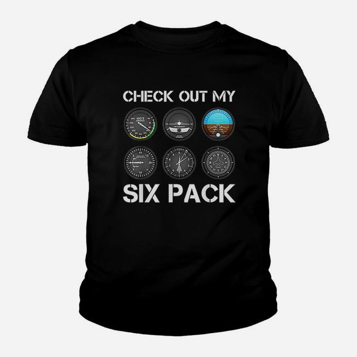 Funny Pilot Top Airplane Six Pack Flight Instruments Kid T-Shirt