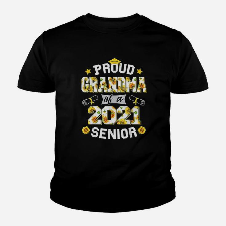 Funny Proud Grandma Of A 2021 Senior Floral Graduation Gift Youth T-shirt