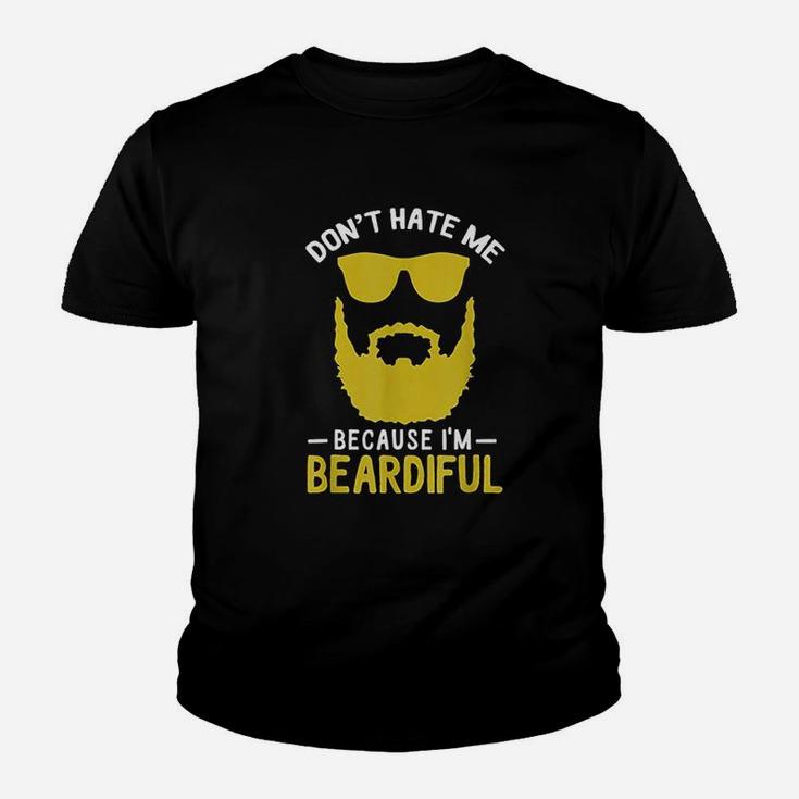 Funny Pun Dont Hate Me Because Im Beardiful Kid T-Shirt
