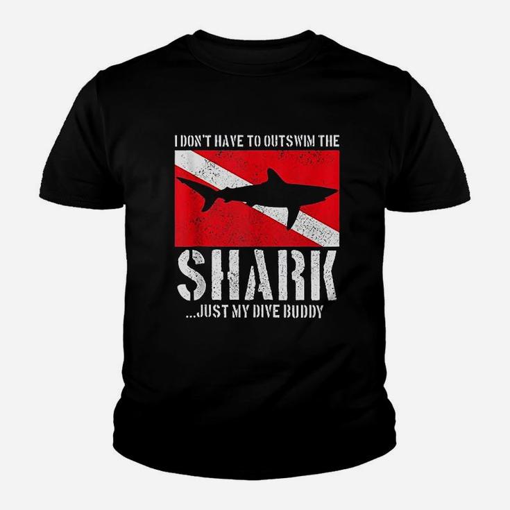 Funny Scuba Diving Shark Flag Scuba Diver Gift Kid T-Shirt