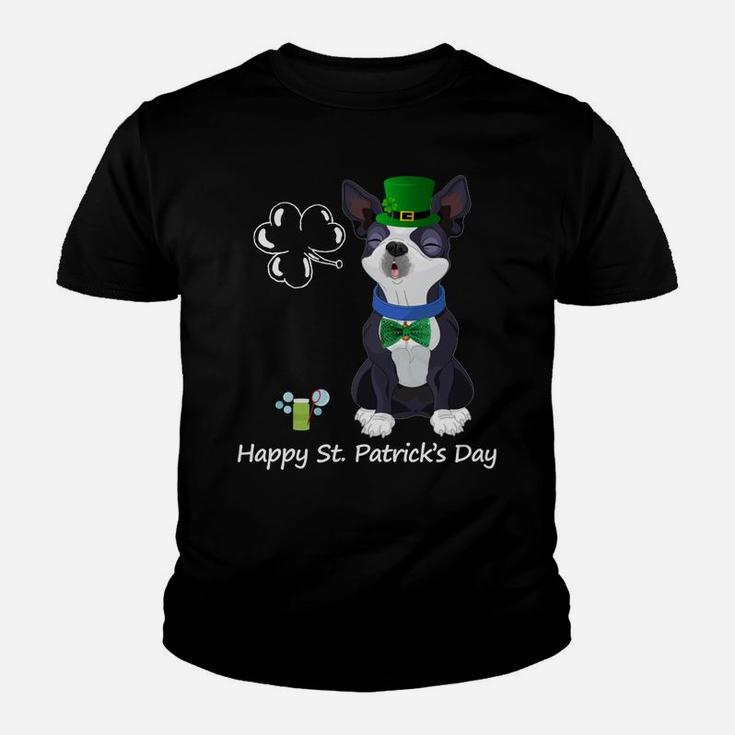 Funny St Patrick Boston Terrier For Dogs Lovers Owner Kid T-Shirt