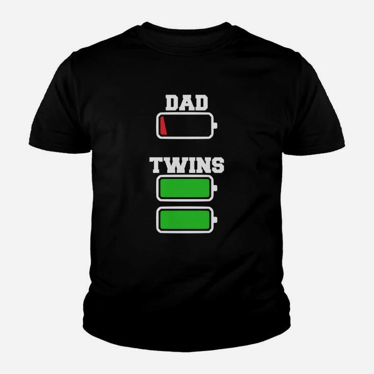 Funny Twins Dad 0 Battery Twins Full 100 Battery Kid T-Shirt
