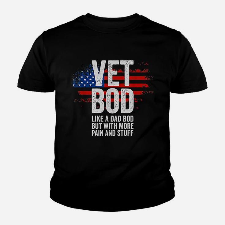 Funny Veteran American Vet Bod Like Dad Bod Kid T-Shirt