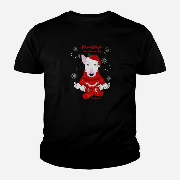 Funny Yoga Christmas Dog Shirt Bull Terrier Lovers Shirt Kid T-Shirt