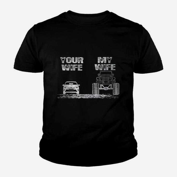 Funny Your Wife My Wife Vintage Offroad Kid T-Shirt