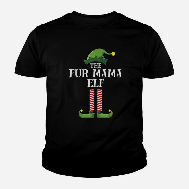 Fur Mama Elf Christmas Party Pajama Kid T-Shirt