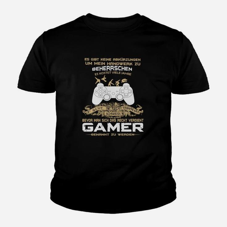 Gamer Kinder Tshirt Keine Abkürzungen im Handwerk, Gaming Bekleidung