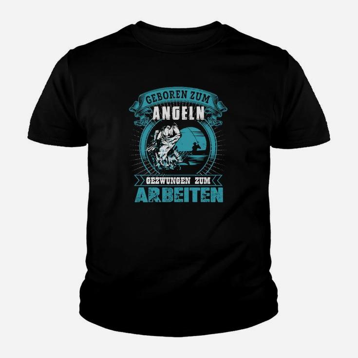 Geboren zum Angeln Kinder Tshirt, Spruch für Angelfreunde