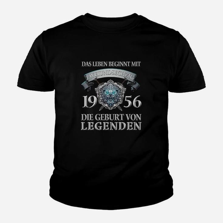 Geburtsjahr 1956 Legenden Kinder Tshirt, Leben Beginnt Retro Design