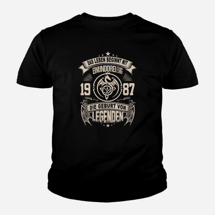 Geburtsjahr 1987 Kinder Tshirt - Personalisiert für Legenden