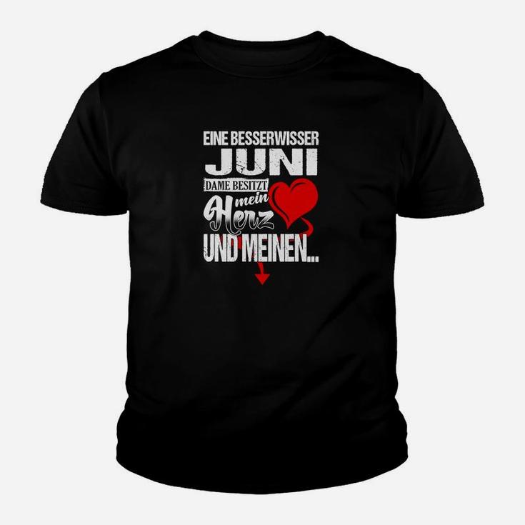 Geburtstags-Kinder Tshirt Besserwisser Juni, Herz-Design