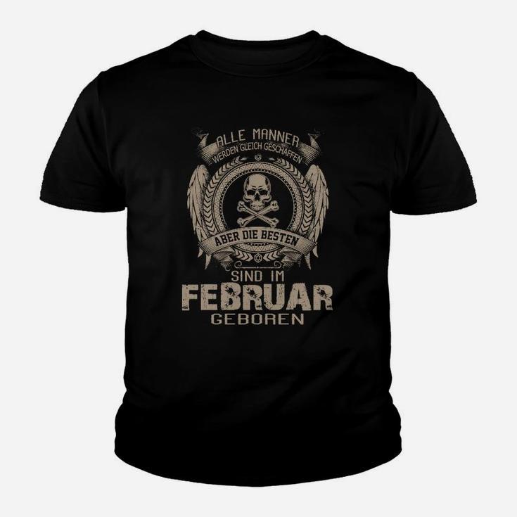 Geburtstags-Kinder Tshirt für Herren Februar mit Totenkopf-Design