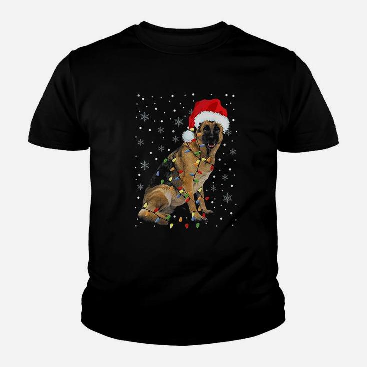 German Shepherd Christmas Santa Funny Christmas Dog Love Kid T-Shirt