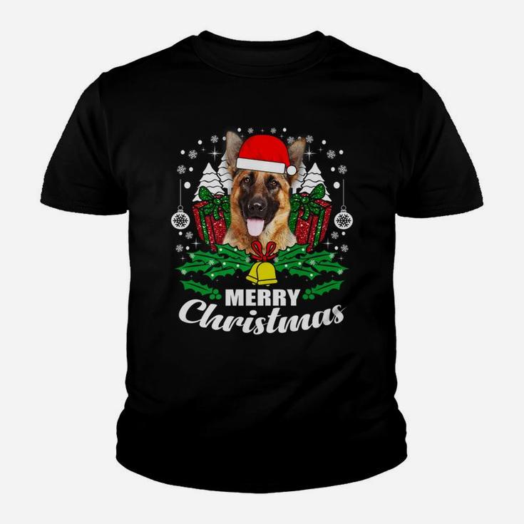 German Shepherd Merry Christmas Dog Lover Gift Kid T-Shirt