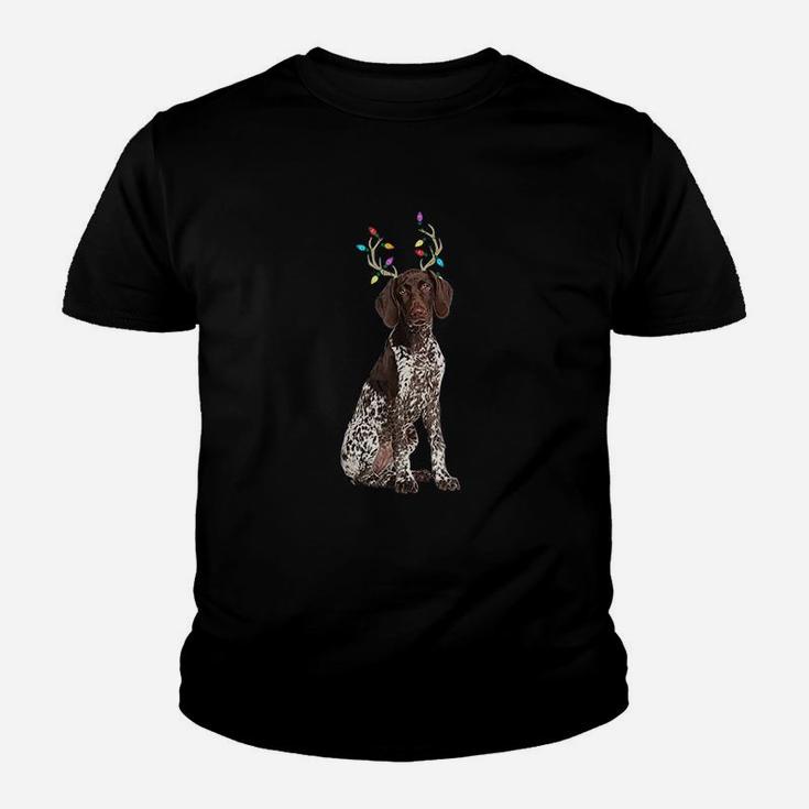 German Shorthaired Pointer Reindeer Christmas Dog Kid T-Shirt