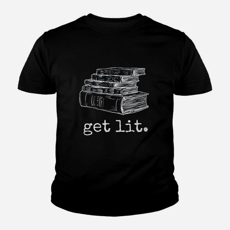 Get Lit With Books Funny Meme Kid T-Shirt
