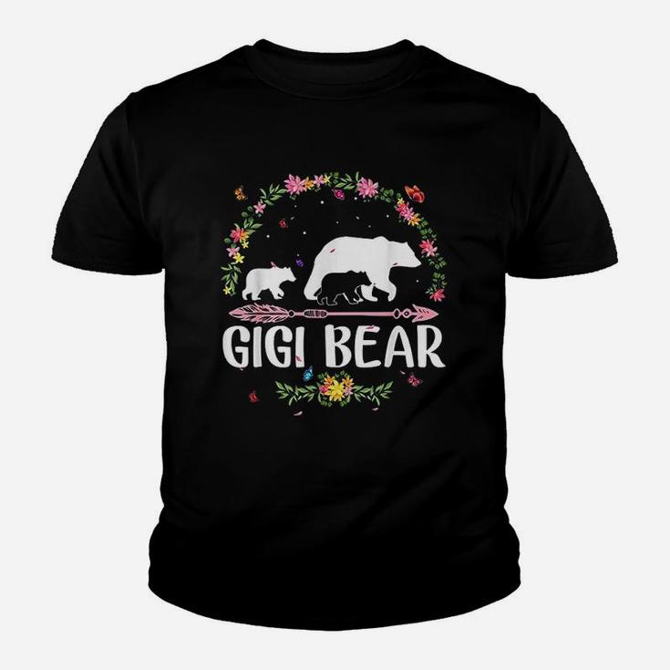 Gigi Bear Flowers Matching Family Bear Mothers Day Gift Kid T-Shirt