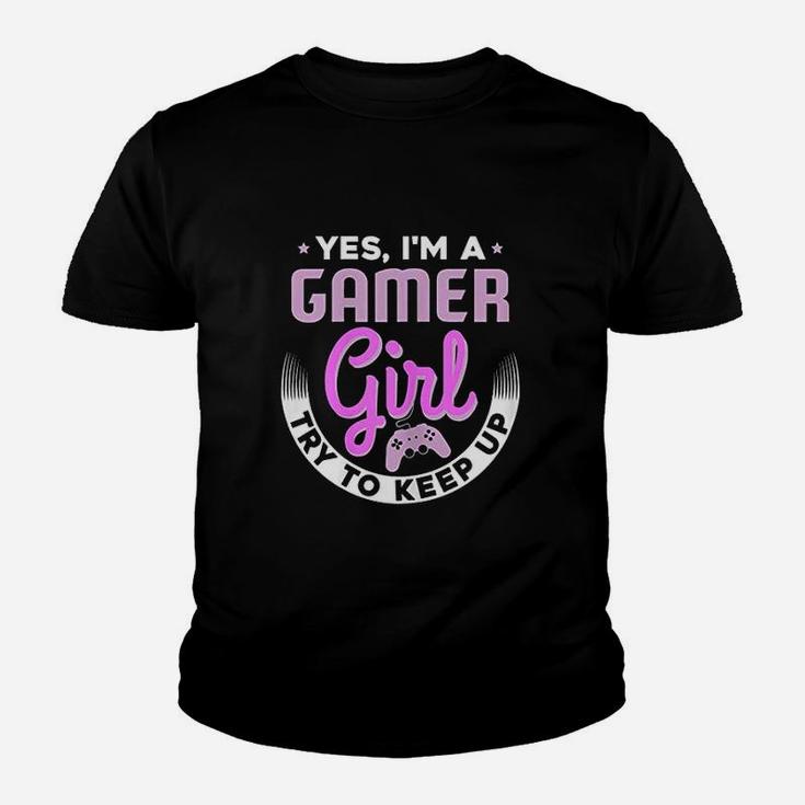 Girl Gamer Gift For Gaming Girls Yes I Am A Gamer Kid T-Shirt