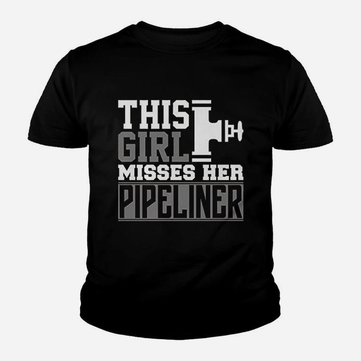 Girlfriend Wife Pipeliner Welder Welding Pipeline Kid T-Shirt