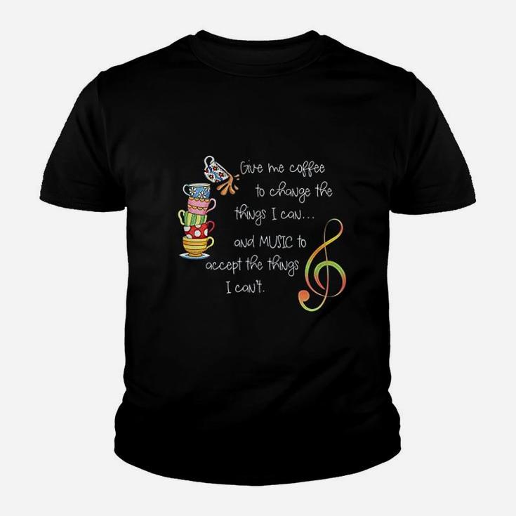 Give Me Coffee Or Music Coffee And Music Lovers Kid T-Shirt