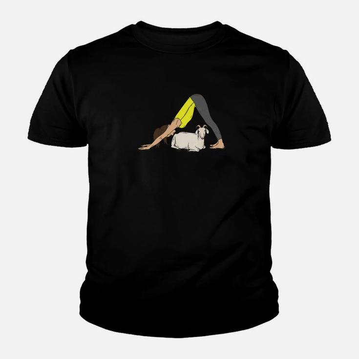 Goat Yoga Funny Downward Facing Dog Yoga Pose Kid T-Shirt