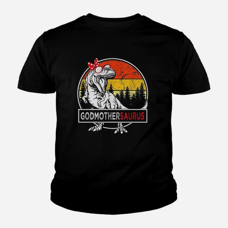 Godmothersaurus Dinosaur Funny Godmother Saurus Family Kid T-Shirt