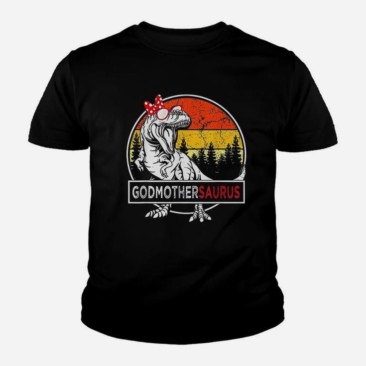 Godmothersaurus Dinosaur Funny Godmother Saurus Family Kid T-Shirt